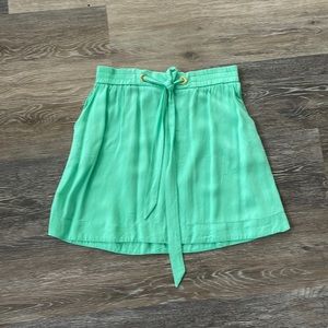 Mint green mini skirt from Italy